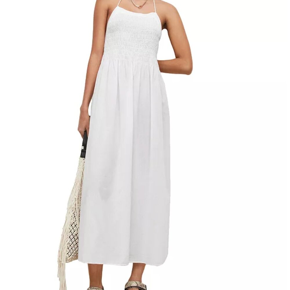 ALLSAINTS Iris Cotton Halter Maxi Dress